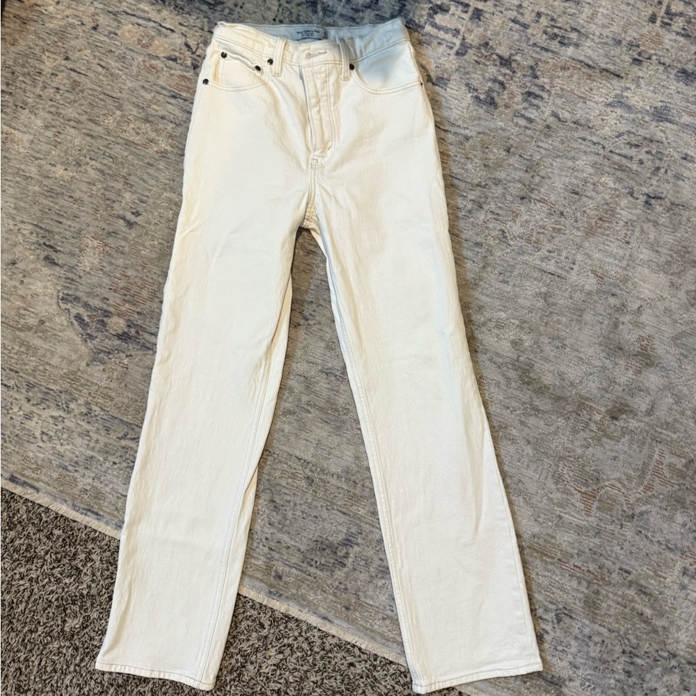Abercrombie & Fitch Cream Ultra High Rise Jeans